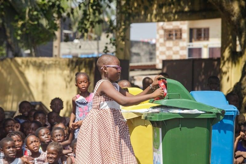 Educating African schoolchildren about waste recycling